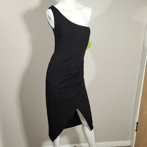 Chic One-Shoulder Black Dress
